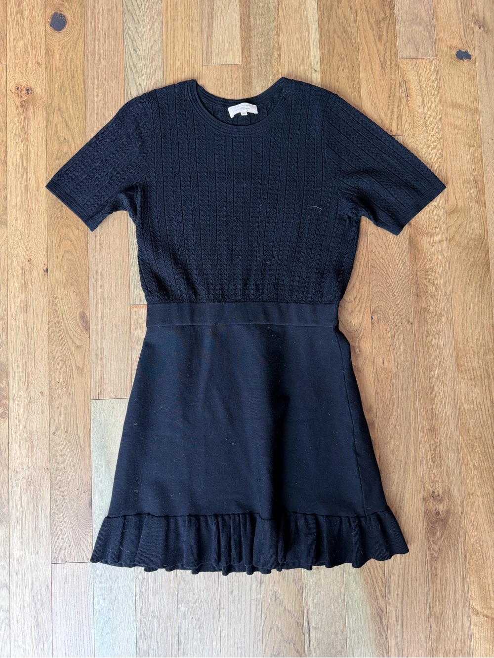 🤩 Sézane Sinia Black Knit Mini Dress XL 🤩
